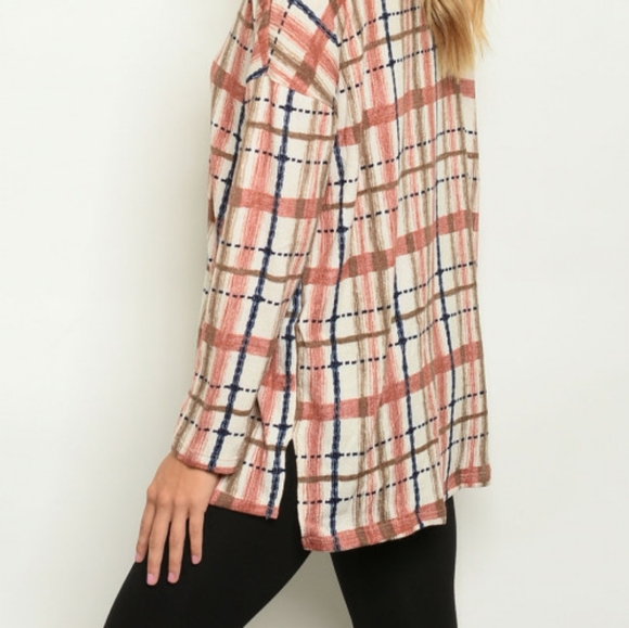 Mauve checkered tunic top - Picture 4 of 4